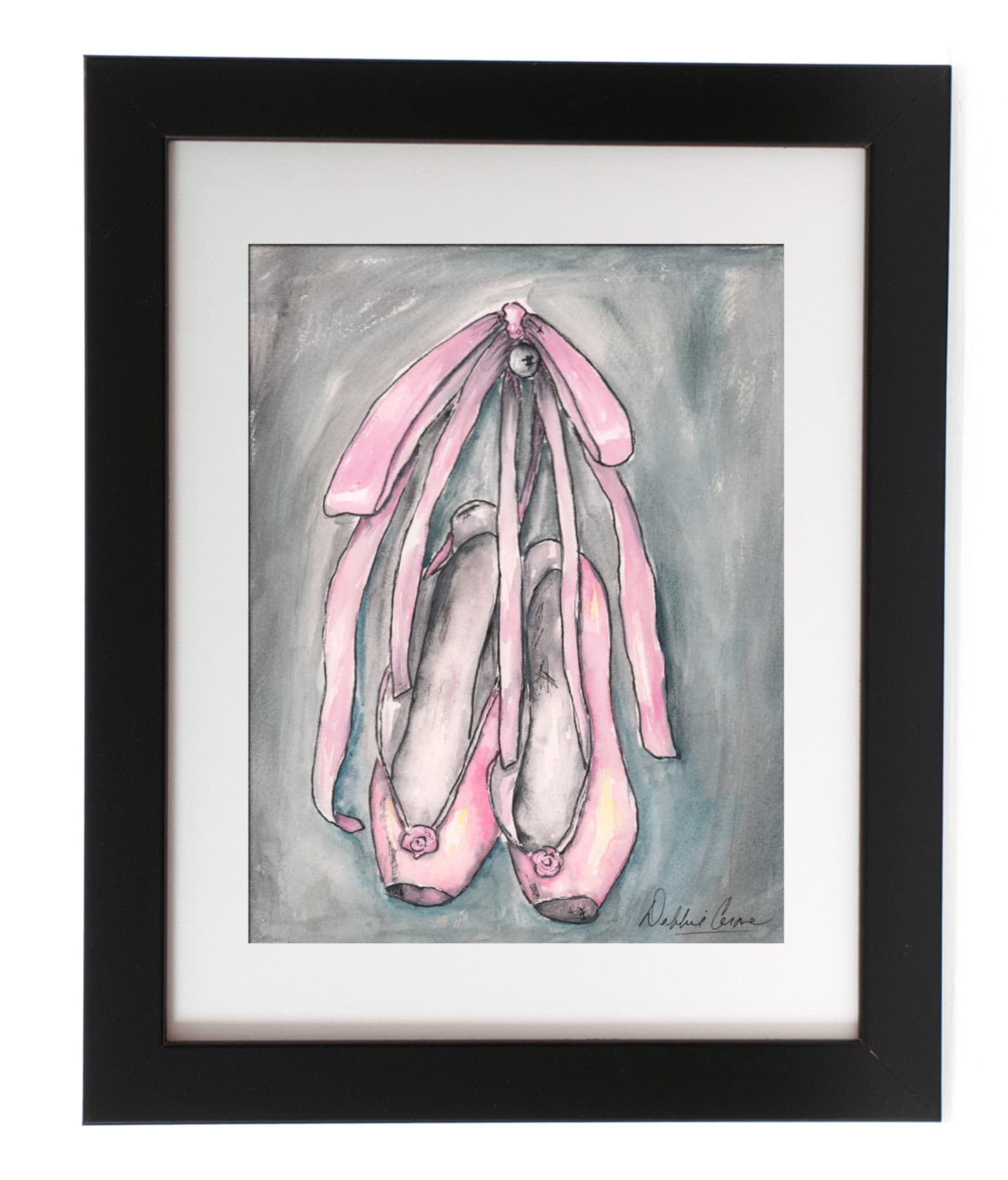 pink ballerina decor, ballet pointe shoes, pink ballet slippers, ballerina art, dancer, ballerina watercolor print, unframed fin pink ballerina decor, ballet pointe shoes, pink ballet slippers, ballerina art, dancer, ballerina watercolor print, unframed fin