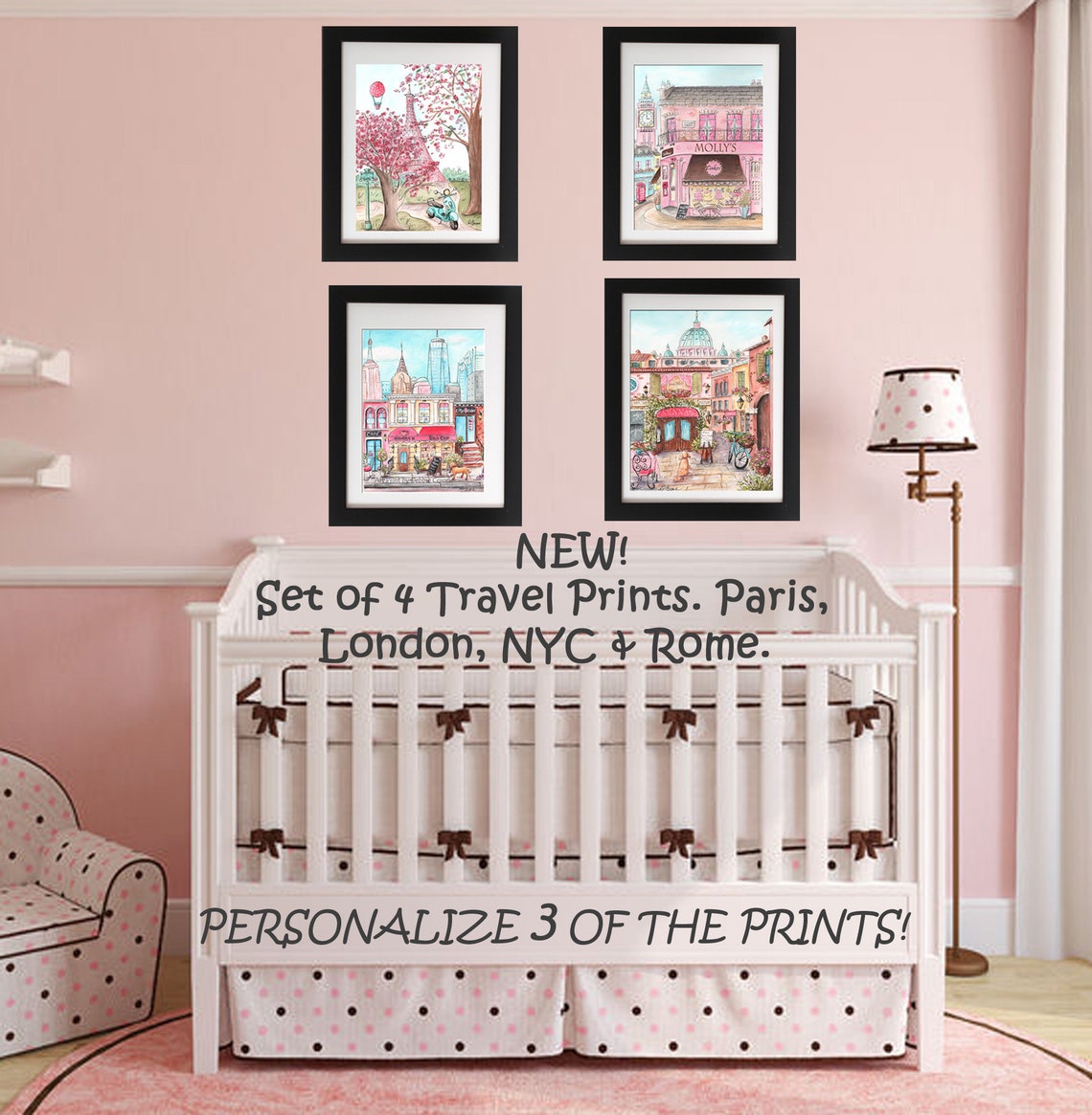 Roma Londres Nueva York & París impresiones para las niñas | Etsy