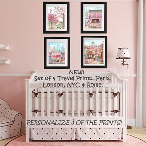 Roma Londres Nueva York & París impresiones para las niñas | Etsy