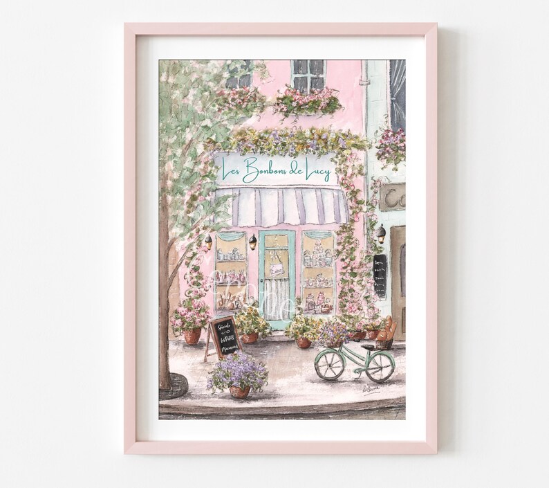 パリの水彩画プリント6枚セット、淡いピンクの子供部屋用ウォールアート、幼児の女の子の部屋、シャビーシックなフレンチカントリー風ベビー部屋の装飾 画像 18