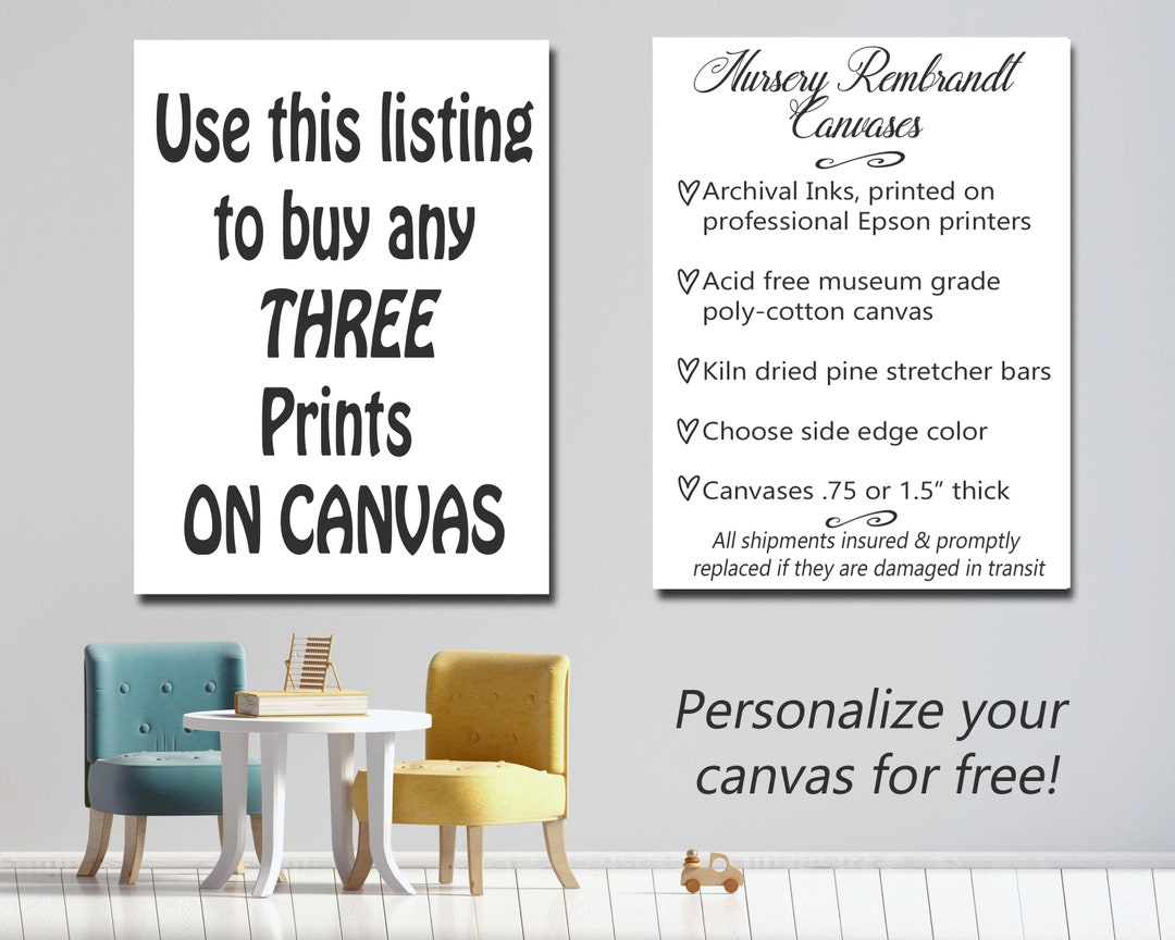 Set of 3 Canvas Prints Canvas Wall Art Canvas Nursery Art Etsy