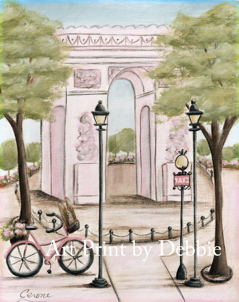 Set of 6 French Themed Prints Paris Wall Art for Girls Blush Etsy
