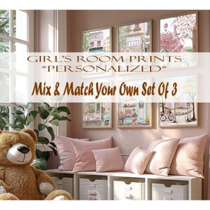 Mix & Match Your Own Set Of 3 Prints, Personalized Prints For Girls Bedroom Decor, Boys Nursery Wall Art, Baby Name Prints, New Baby Gift