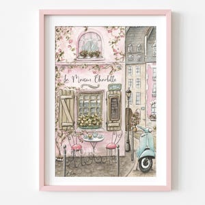 パリの水彩画プリント6枚セット、淡いピンクの子供部屋用ウォールアート、幼児の女の子の部屋、シャビーシックなフレンチカントリー風ベビー部屋の装飾 画像 16
