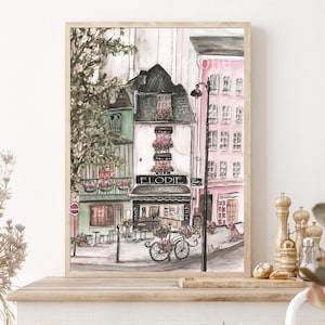 Parisian Nursery Print, Personalized Pink Kitchen Decor, Paris Patisserie Watercolor, French Inspired Baking Wall Art, Toddler Girl Bedroom