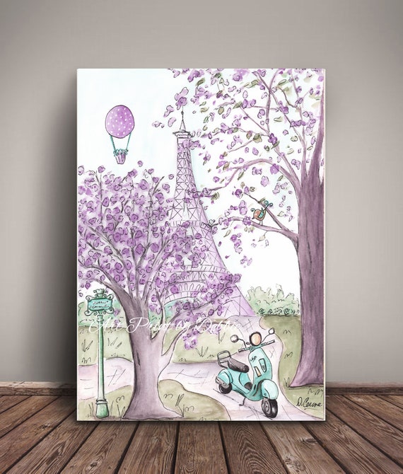 Teal And Purple Paris Bedroom Decor Baby Nursery Travel Theme Set Of 4 Personalized Teen Girls Room Lavender Artwork 5x7 Too 24x36 Poster
