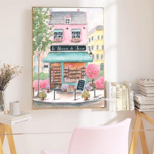 パリの水彩画プリント6枚セット、淡いピンクの子供部屋用ウォールアート、幼児の女の子の部屋、シャビーシックなフレンチカントリー風ベビー部屋の装飾 画像 4
