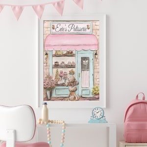 Paris Travel Prints, Parisian Decor For Girls Bedroom, Personalized Baby Gift, French Nursery Blush Wall Art, Laduree, Pink Eiffel Tower image 8