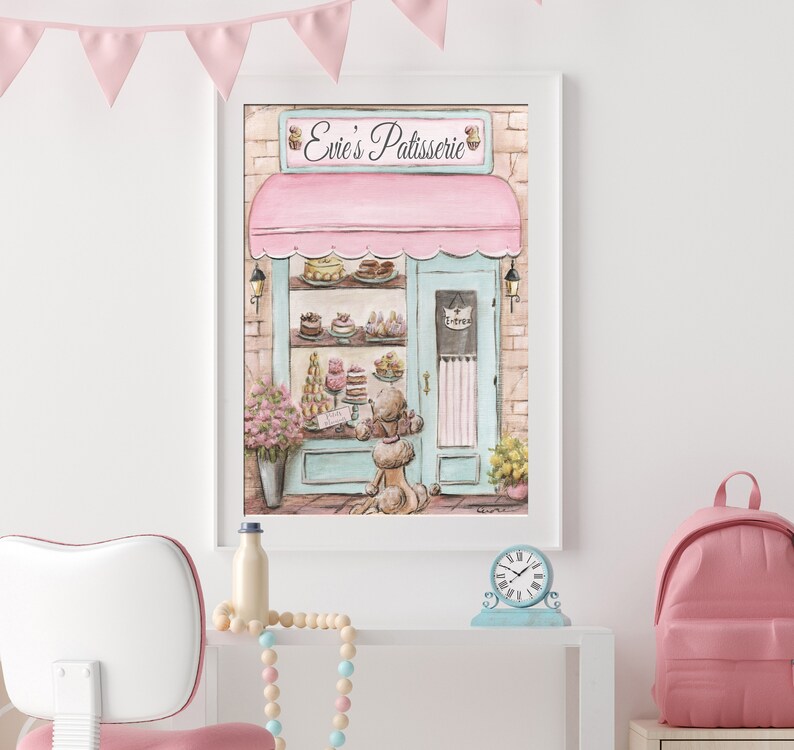 Paris Travel Prints, Parisian Decor For Girls Bedroom, Personalized Baby Gift, French Nursery Blush Wall Art, Laduree, Pink Eiffel Tower image 8