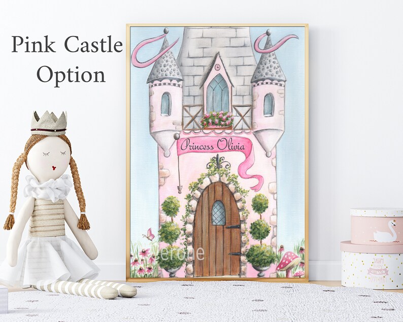 Princess Castle Art Print, Fairytale Wall Art, Cute Castle Watercolor ...