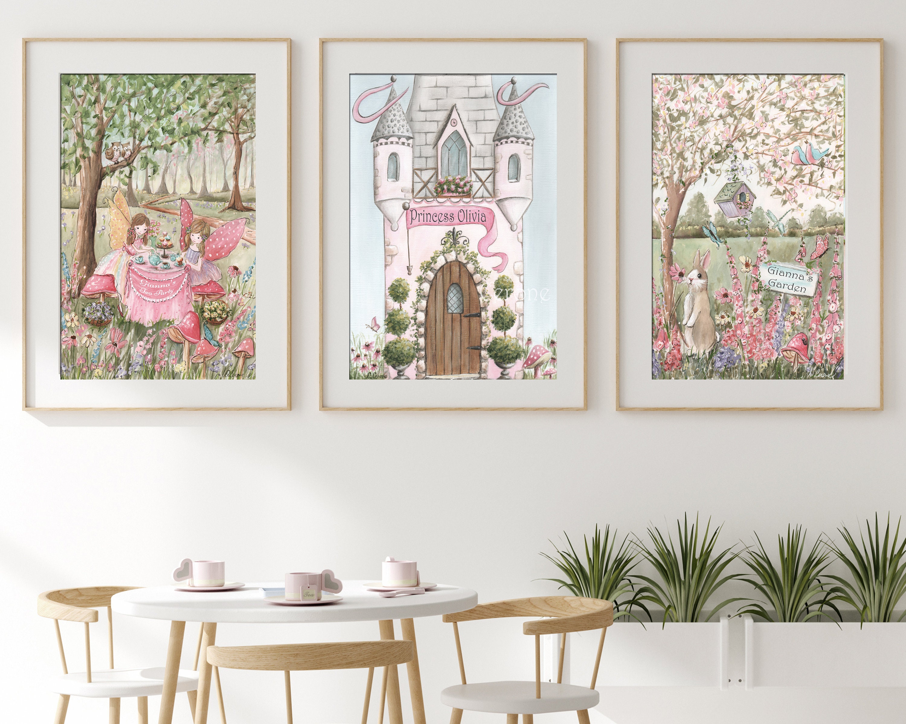  Personalized Fairy Wall Art, Set Of 3 Unframed Fine