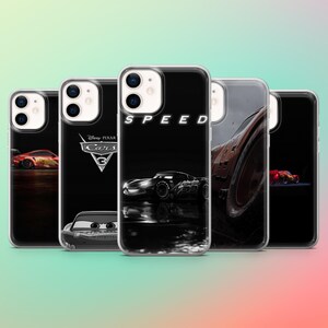 Funda para teléfono Dark McQueen de Cars Disney para iPhone 17E, 16, 15, 14, 13, Samsung S26, S25FE, A57, Pixel 10A, 10ProXL, 9A, 8A