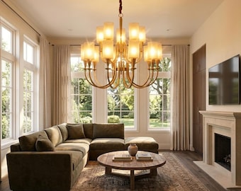 Handgefertigter Messing Kronleuchter, Nordische Bauernhaus Decken Leuchte