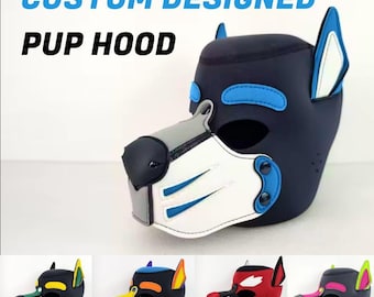 Capucha de cachorro personalizada, diseña tu propia máscara de cachorro, capucha de animal personalizada, capucha de neopreno para cosplay, gorros hechos a medida, capucha de disfraz única
