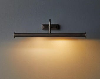 Brass Picture Light Wall Mount – Gallery Lighting Fixture – Vintage Style Wall Sconce Decor - Blackened Wall Picture Light