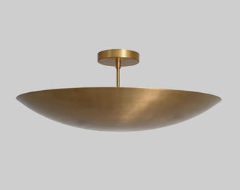 Modern Brass Dome - Semi Flush Mount Chandelier