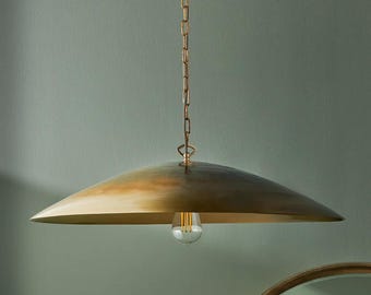 1 Light Elegant Ceiling Flushmount Light - Mid Century Pendant Light Fixture - Modern Raw Brass Sputnik Light Fixture
