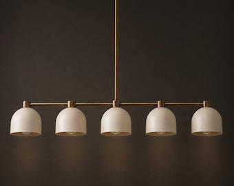 Mid Century Modern Brass Chandelier Light-Decorative Light-Ceiling Fixture-Chandelier Lamp