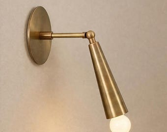 Handmade Brass Wall Sconce, Stilnovo CAMPANA Style, Vintage Lighting