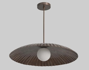 1 Light Globe Spikes Elegant Ceiling Light | Flushmount Light ! Pendant Mid Century Modern Raw Brass | Sputnik Chandelier Light