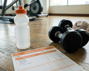 Workout- & Fitness-Tracker PDF | 151-Seiteer Fitness-Planer, PR-Tracker, Ernährungstagebuch | Sofort Download
