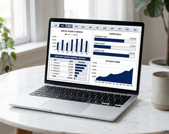 Haushaltstabelle Google Sheets | Jährlicher Budgetplaner - 12 monatliche Tabs | Finanzierung Vorlage