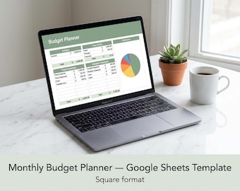Monatlicher Budgetplaner | Google Sheets & Excel Budget Tracker | Persönliche Buchvorlage