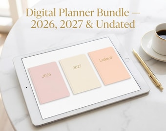 Ultimatives digitales Planer-Bundle | GoodNotes iPad Planer — 2026, 2027 & Undatiert Inklusive | Minimalistische PDF Vorlage