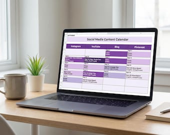 Social Media Content Kalender Google Sheets | 12-Monats-Planer | Instagram YouTube Blog Kalender | Sofort Download