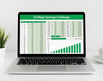 52-Wochen-Spar-Challenge-Tracker Google Sheets | Keine Ausgaben Herausforderung | Ersparniss-Tor-Tracker | Sofort Download
