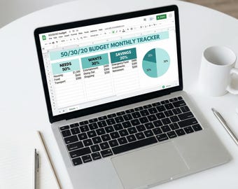 50 30 20 Haushaltsplaner Google Sheets | Monatliche Budget Vorlage — Bedürfnisse Wollen Einspar-Tracker | Einfache Haushaltskalkulation
