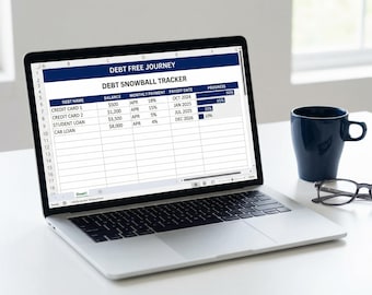 Debt Payoff Tracker Tabelle Google Sheets und Excel | Debt Snowball Lawinenrechner | Payoff Date Projector | Sofort Download