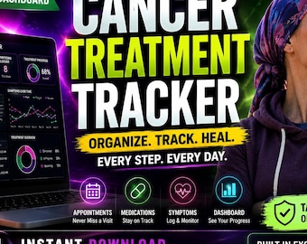 Cancer Treatment Tracker Excel | Oncology Care Dashboard (Digital Download)
