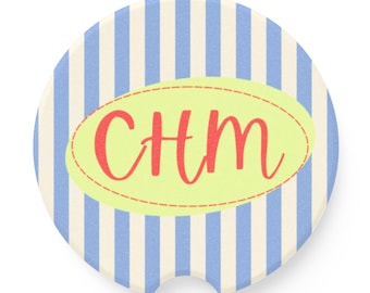 Posavasos personalizado para coche, portavasos, monograma con inicial, accesorio, regalo para conductor novel, regalo de cumpleaños para quinceañera, decoración adorable para adolescente.