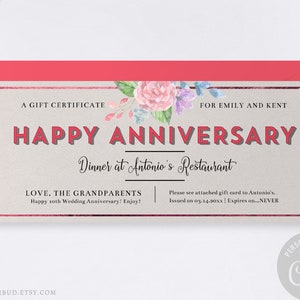 Certificat-cadeau joyeux anniversaire / Modèle de chèque-cadeau imprimable / Coupon-cadeau floral modifiable / Cadeau DIY pour elle / Modèle CORJL
