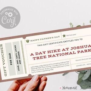 Fun Father&#39;s Day Gift Certificate Template / Editable Gift Voucher Template / Printable Gift Ticket Voucher / Gift Coupon / CORJL Template