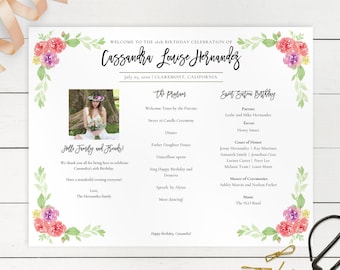 Birthday Program Etsy