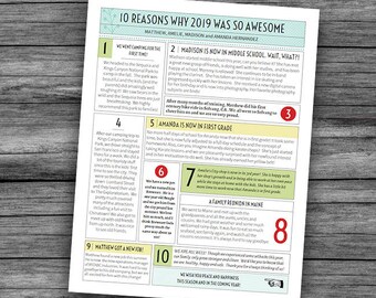 year in review christmas newsletter template in pdf for