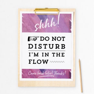 Do Not Disturb Door Sign Printable / Digital Download Work At | Etsy
