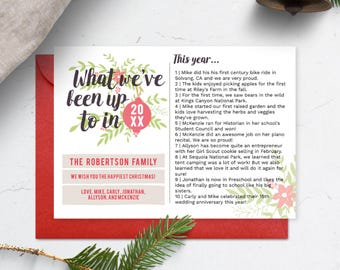 5x7 Floral  Christmas Card Template - Editable Family Year In Review Letter  (CORJL, "This Year")