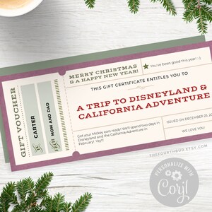 Fun Rustic Christmas Gift Coupon or Ticket / Editable Gift Voucher Template / Printable Merry Christmas Gift Coupon DIY / CORJL