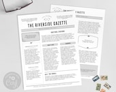 Editable Newsletter Template with Two Pages, Organization Newspaper Layout (US Letter and A4 sizes, CORJL)