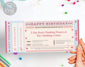 Editable Birthday Gift Certificate Template: Modern Ticket Design (CORJL)