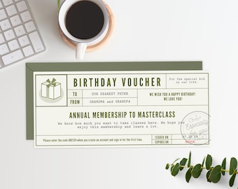 Editable Birthday Gift Certificate Coupon Template, Modern Gift Voucher (CORJL)