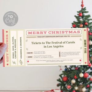 Fun Christmas Gift Voucher Template / Editable Event Ticket Voucher or Gift Certificate / Red & Creative Holiday Gift Coupon DIY / CORJL