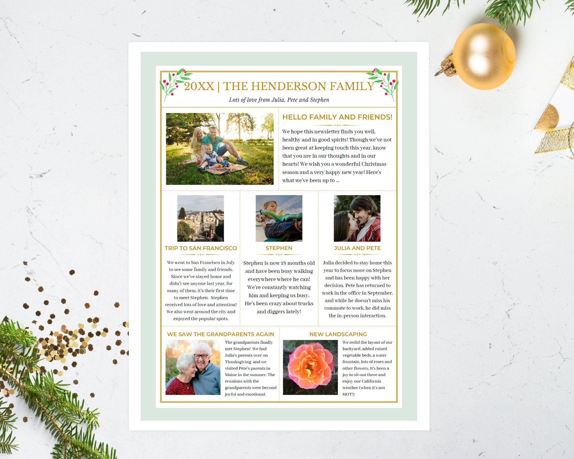 year in review family christmas newsletter template in pdf for etsy new zealand