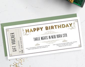 Milestone Birthday Gift Certificate Template: Editable Gift Voucher (CORJL)
