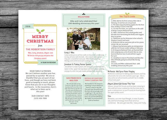 An Irish Christmas Review 2022 Trifold Year In Review Christmas Newsletter Template / For | Etsy Ireland