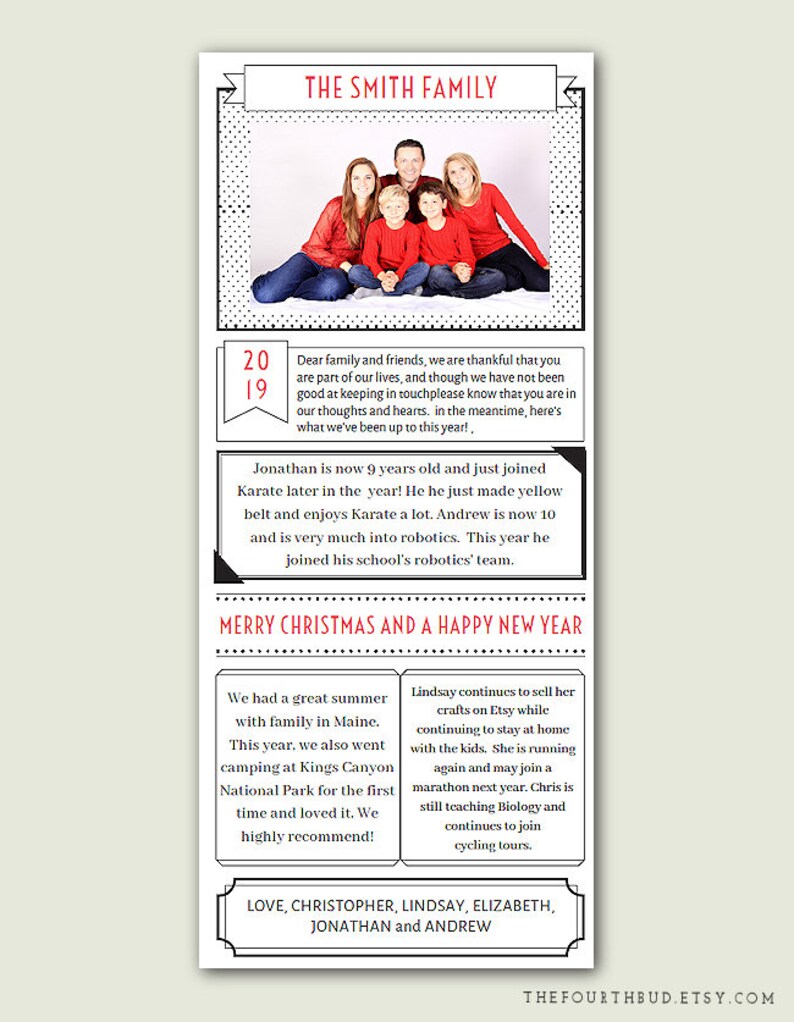 Year In Review Christmas Newsletter Template In PDF For Print Etsy