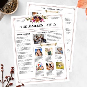 Two Page Newsletter Template, Family News and Updates (Fall and Winter Theme, CORJL)
